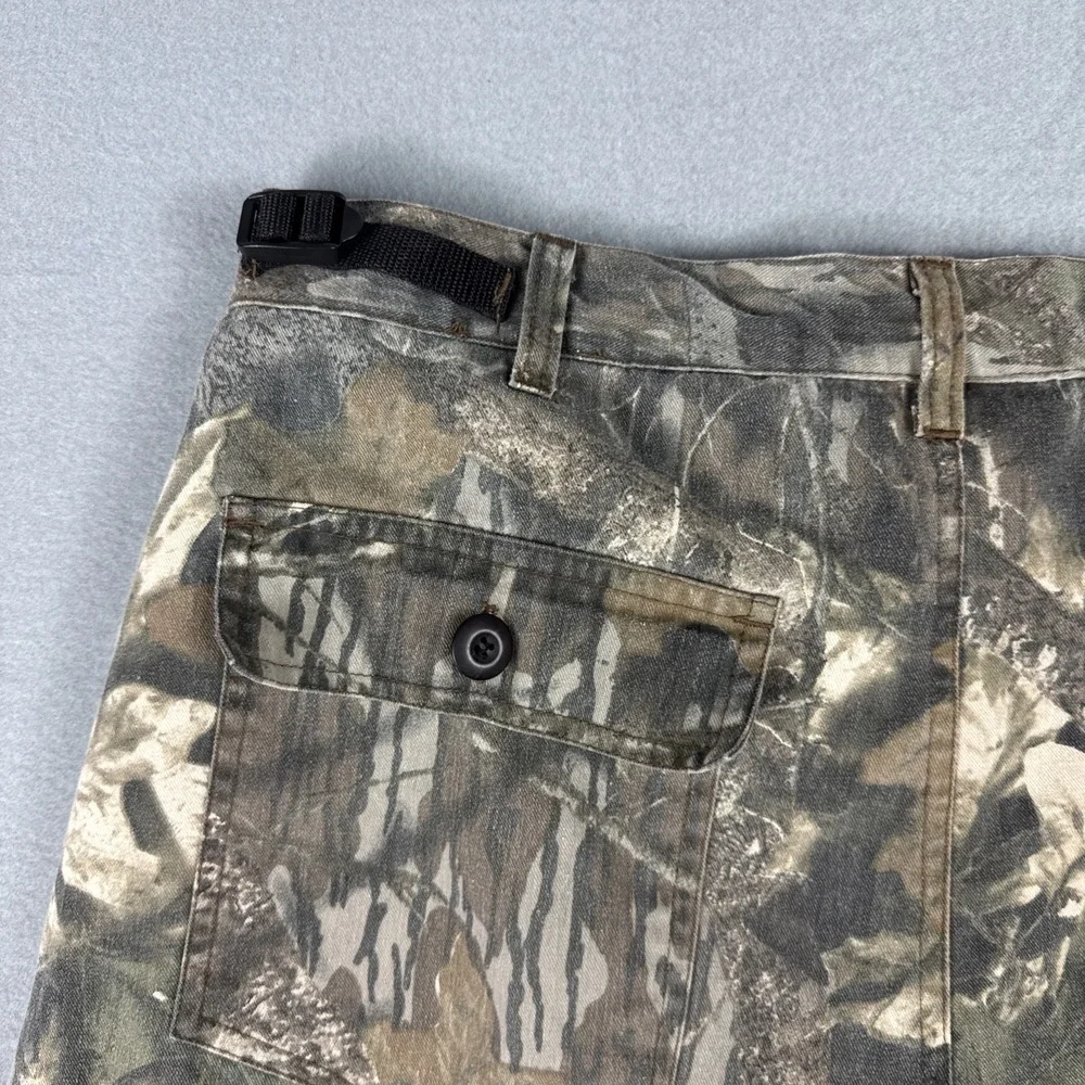 Vintage Jerzees Outdoors Pants Men Large Camo Cargo Realtree Mossy Oak Baggy 90s